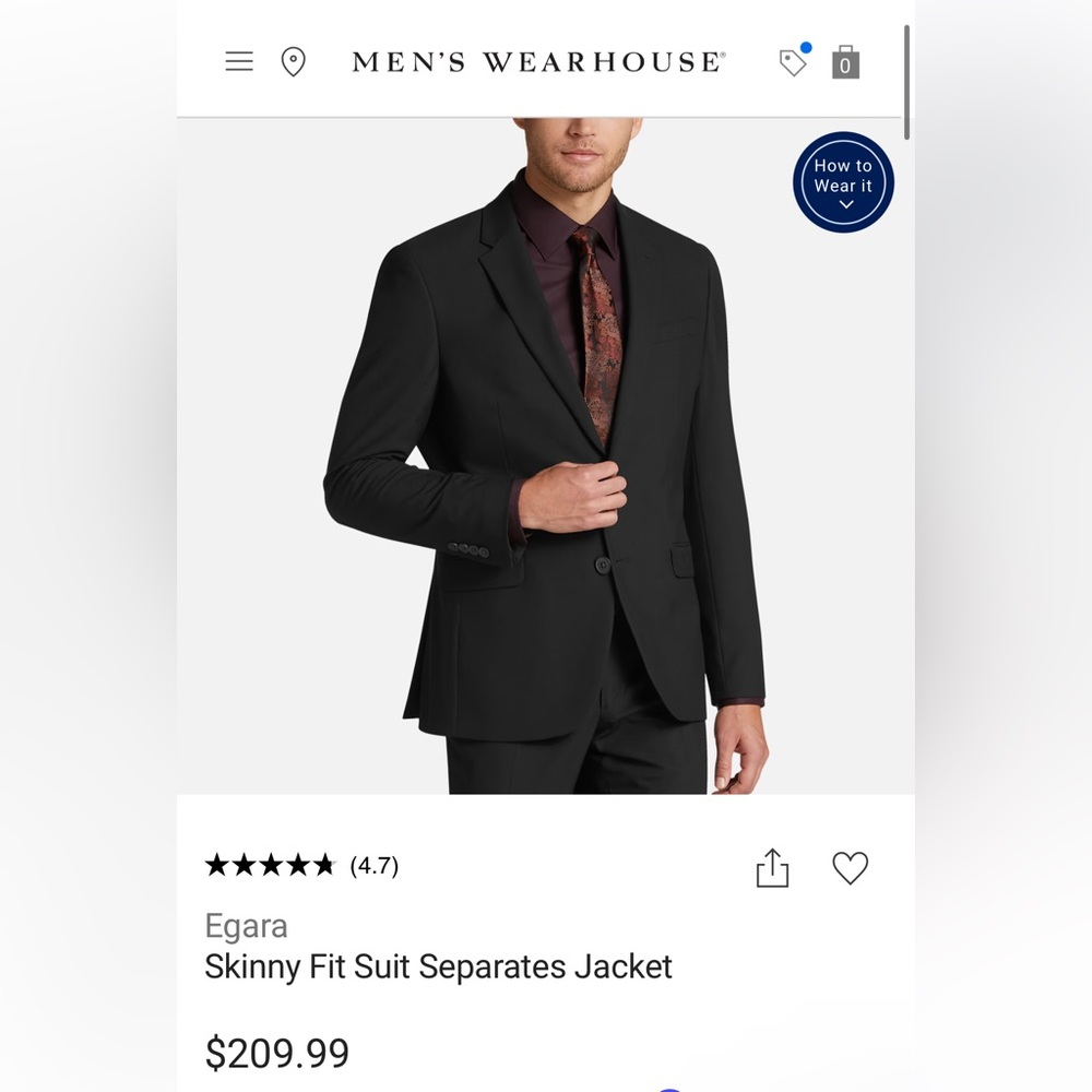 Egara Skinny Fit Suit Separates Jacket